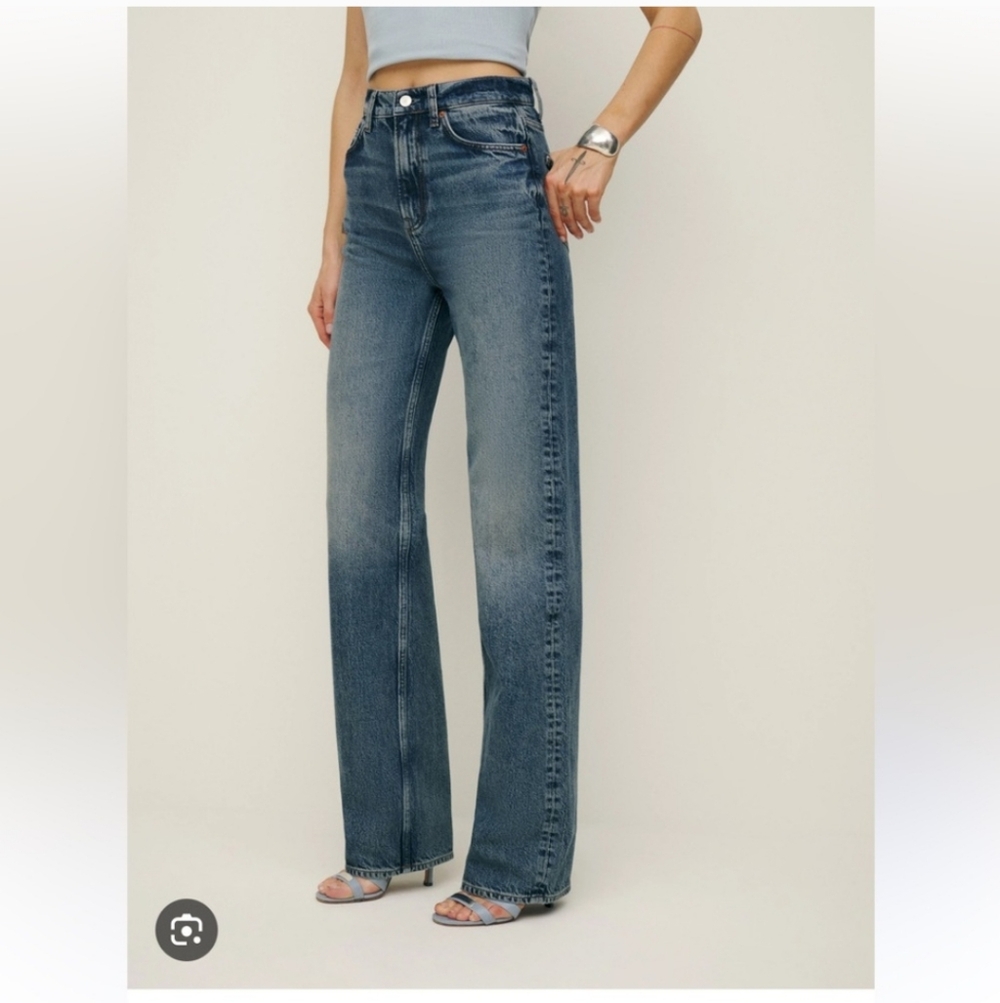Reformation Wilder High Rise Wide Leg Jean Size 26 In Color PEPIN